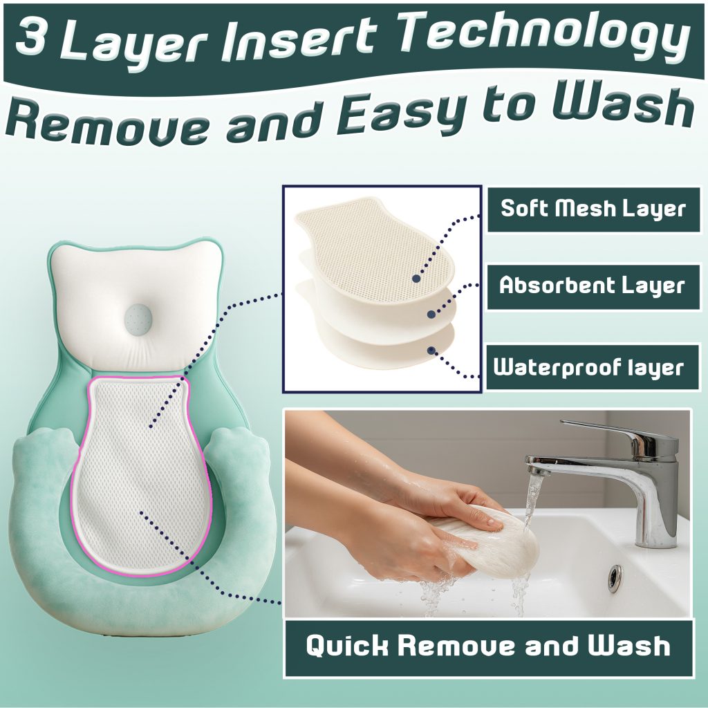 Home multi use bear shaped tummy time activity pillow with removable waterproof mats for supervised floor play, easy clean, includes extra mat