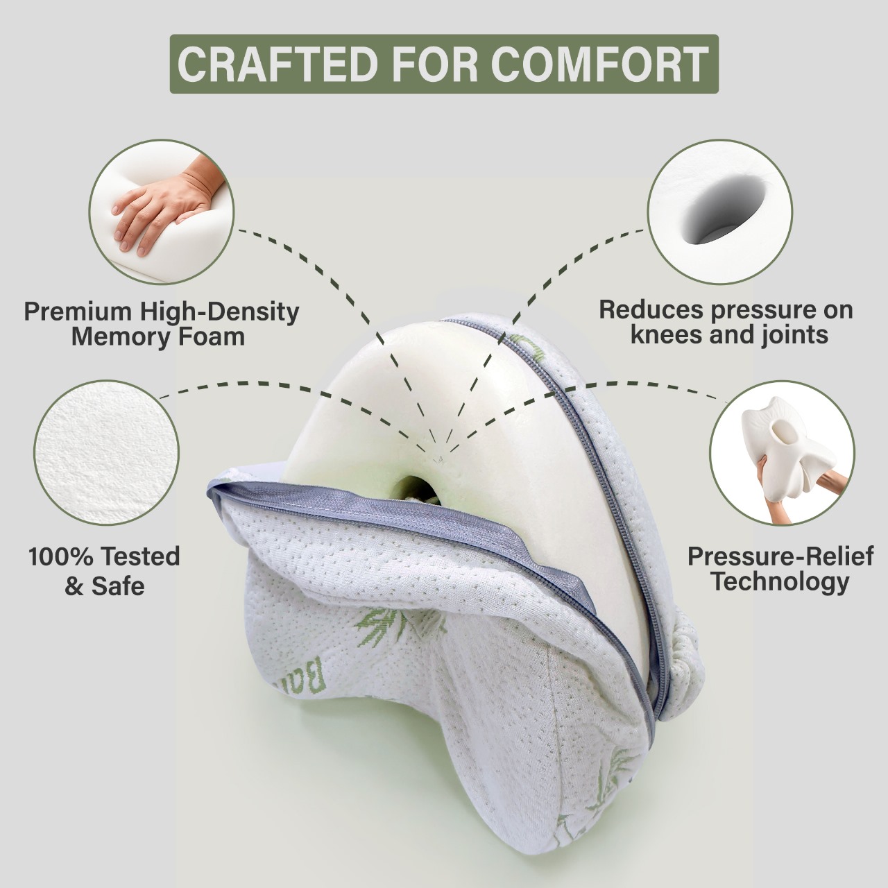 leg pillow, knee pillow, pillow for side sleepers, leg support pillow, knee pillow for sleeping on side, bamboo cover with extra white color pillow cover and carry bag leg pillow, knee pillow, pillow for side sleepers, leg support pillow, knee pillow for sleeping on side, bamboo cover with extra white color pillow cover and carry bag