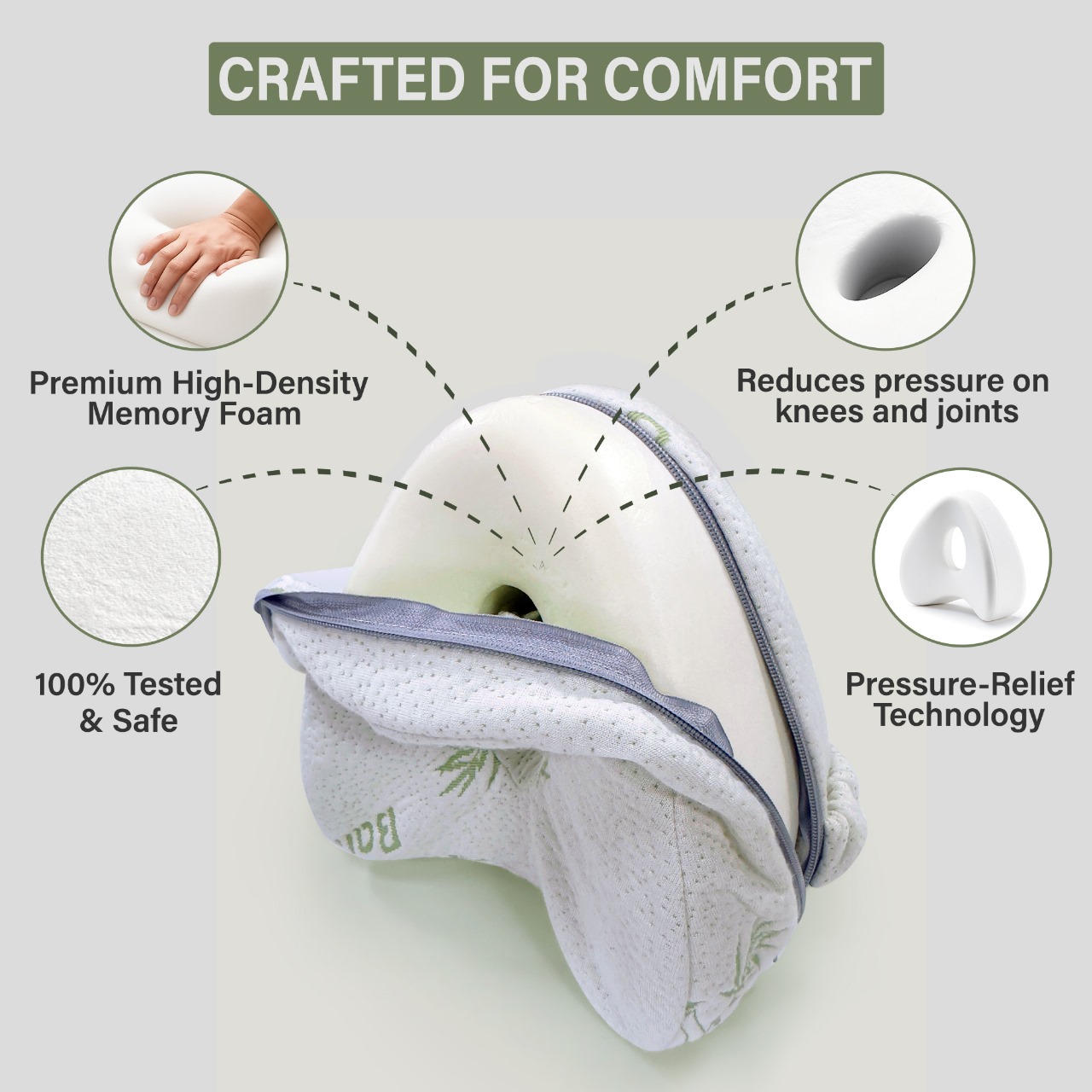 leg pillow, knee pillow, pillow for side sleepers, leg support pillow, knee pillow for sleeping on side, bamboo cover with extra white color pillow cover and carry bag leg pillow, knee pillow, pillow for side sleepers, leg support pillow, knee pillow for sleeping on side, bamboo cover with extra white color pillow cover and carry bag