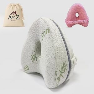 Leg Pillow, Knee Pillow, Pillow for Side Sleepers, Leg Support pillow, Knee pillow for sleeping on side, Bamboo Cover with Extra Pink Color Pillow Cover and Carry bag