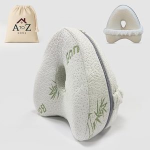 Home Leg Pillow, Knee Pillow, Pillow for Side Sleepers, Leg Support pillow, Knee pillow for sleeping on side, Bamboo Cover with Extra white Color Pillow Cover and Carry bag