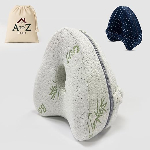 leg pillow, knee pillow, pillow for side sleepers, leg support pillow, knee pillow for sleeping on side, bamboo cover with extra blue color pillow cover and carry bag Leg Pillow, Knee Pillow, Pillow for Side Sleepers, Leg Support pillow, Knee pillow for sleeping on side, Bamboo Cover with Extra Blue Color Pillow Cover and Carry bag