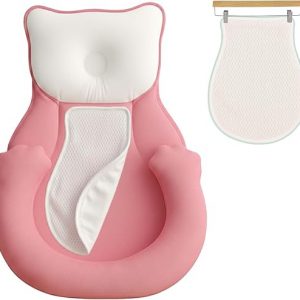 Home Multi-Use Bear-Shaped Tummy Time Activity Pillow with Removable Waterproof Mats - For Supervised Floor Play, Easy-Clean, Includes Extra Mat